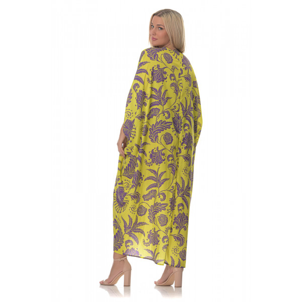 Plus Size Floral Τουνίκ/Φόρεμα – Κίτρινο