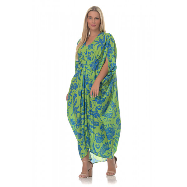 Plus Size Floral Τουνίκ/Φόρεμα – Πράσινο