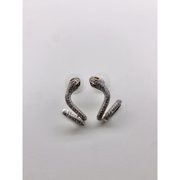 Σκουλαρίκια Φίδι - Ασημί 