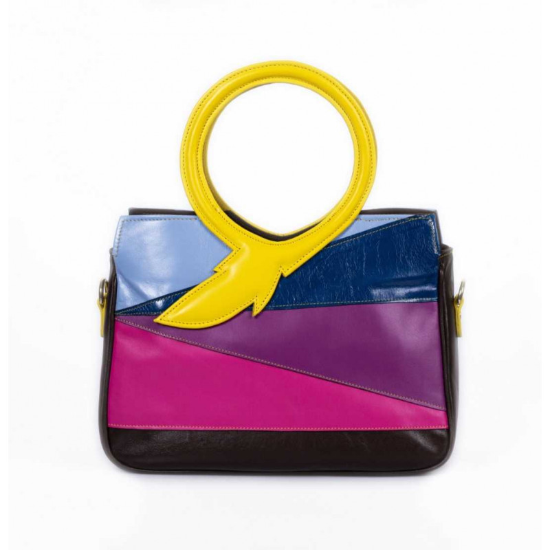 A Feather On My Handbag - Τσάντα χειρός κρεμαστή πολύχρωμη