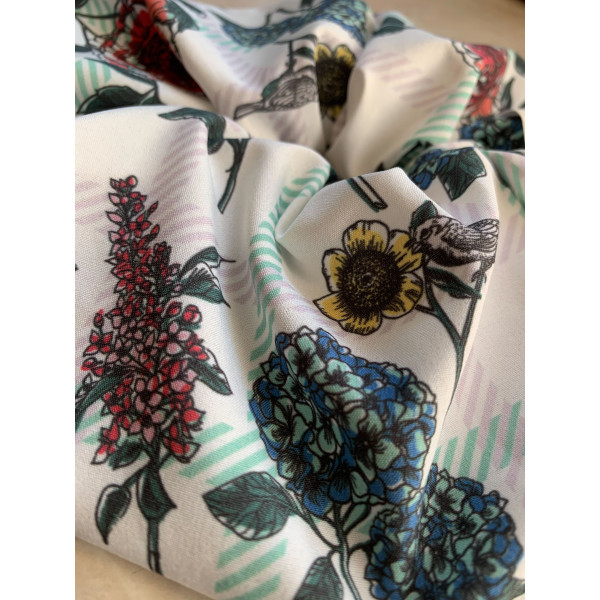 Flowers Scrunchie - Κοκκαλάκι Λευκό