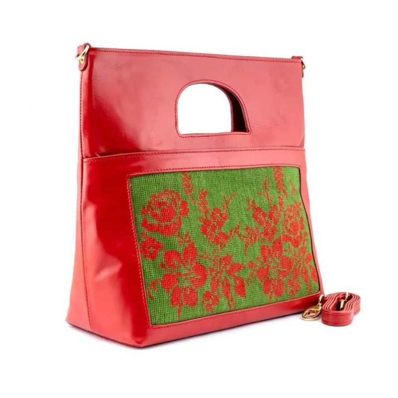 A Garden Of Contrasting Colours Handbag - Τσάντα χειρός κόκκινη