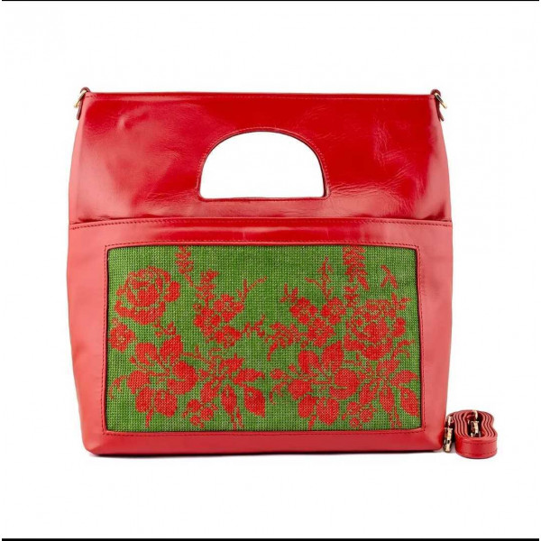A Garden Of Contrasting Colours Handbag - Τσάντα χειρός κόκκινη