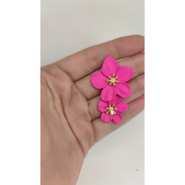 Σκουλαρίκια Sakura Flower - Φούξια