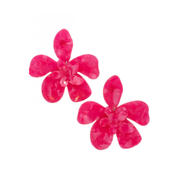 Σκουλαρίκια Pink Flower - Φούξια