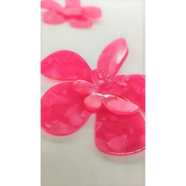 Σκουλαρίκια Pink Flower - Φούξια