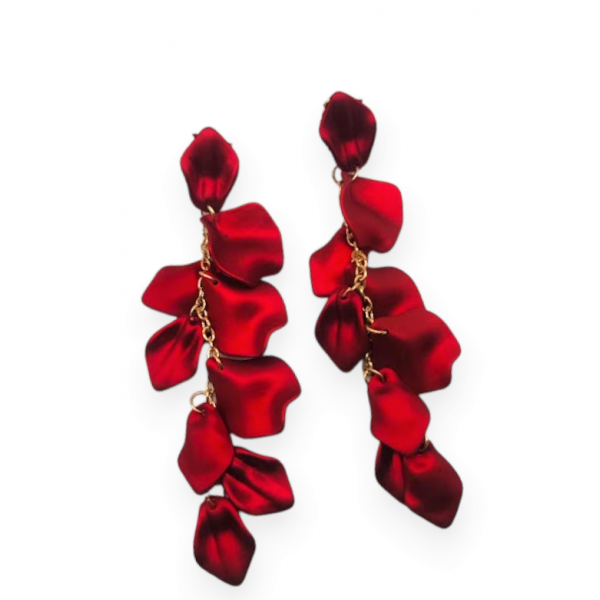 Leafy Earrings - Κόκκινο