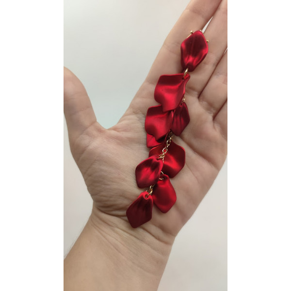 Leafy Earrings - Κόκκινο