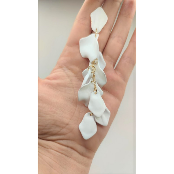 Leafy Earrings - Λευκό