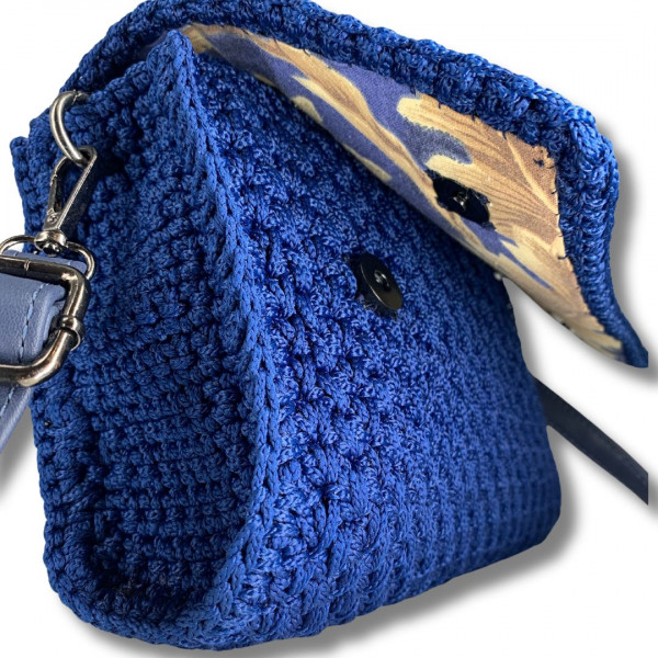 Τσάντα Ώμου Πλεκτή - Μπλε