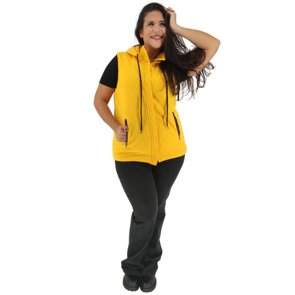 Plus Size Jacket Αμάνικο - Κίτρινο