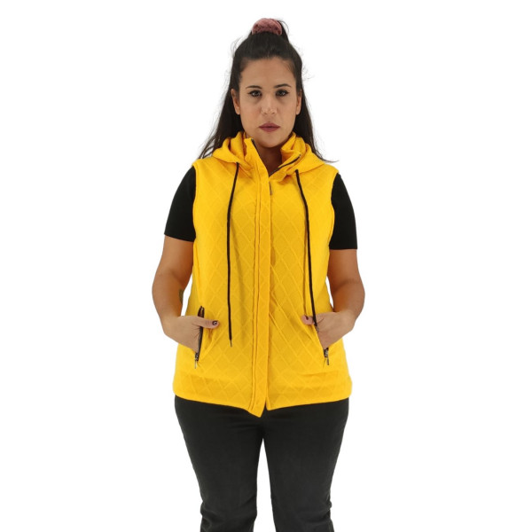 Plus Size Jacket Αμάνικο - Κίτρινο
