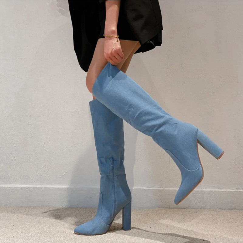 Μπότες Jean Ψηλές - Μπλε