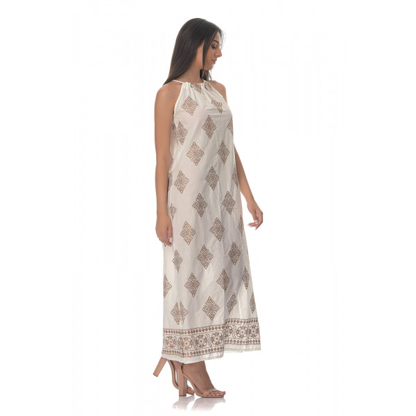 Syros ethnic maxi φόρεμα - Λευκό