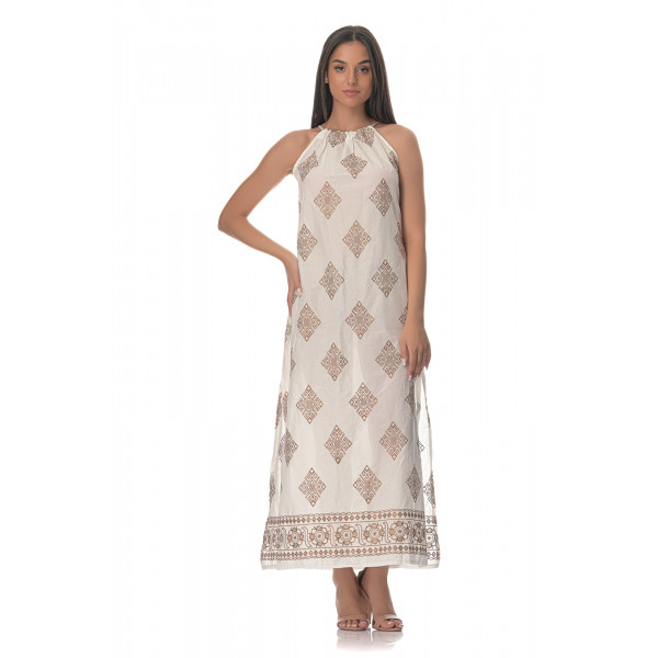 Syros ethnic maxi φόρεμα - Λευκό