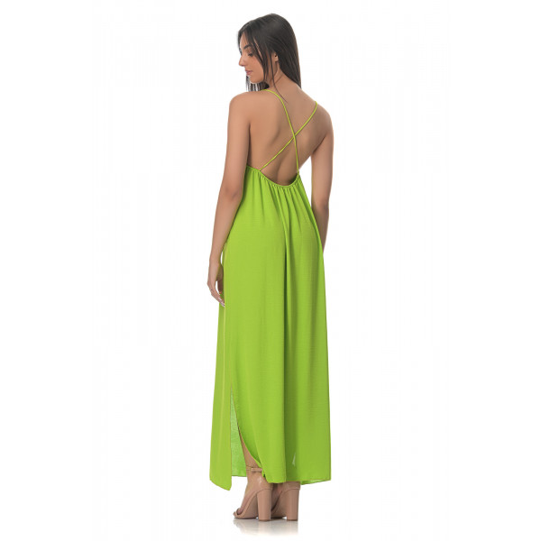 Φόρεμα Lingerie Εξώπλατο - Πράσινο (Neon)