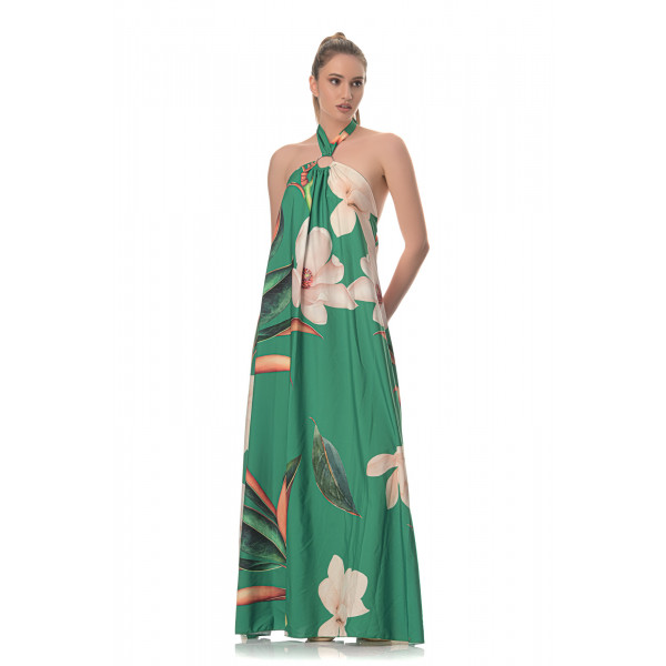 Φόρεμα Maxi Floral - Πράσινο