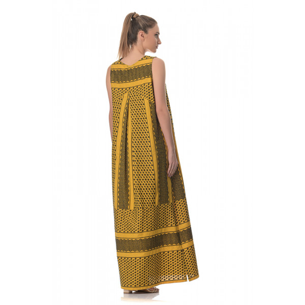 Φόρεμα Boho Maxi - Κίτρινο