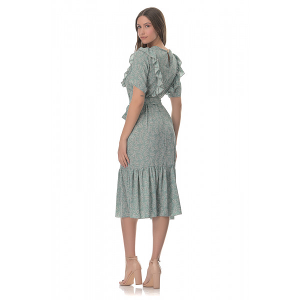 Φόρεμα Midi Floral - Βεραμάν