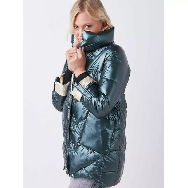 Μπουφάν Puffer Ιριδίζον - Πράσινο Μπουφάν Puffer Ιριδίζον - Πράσινο