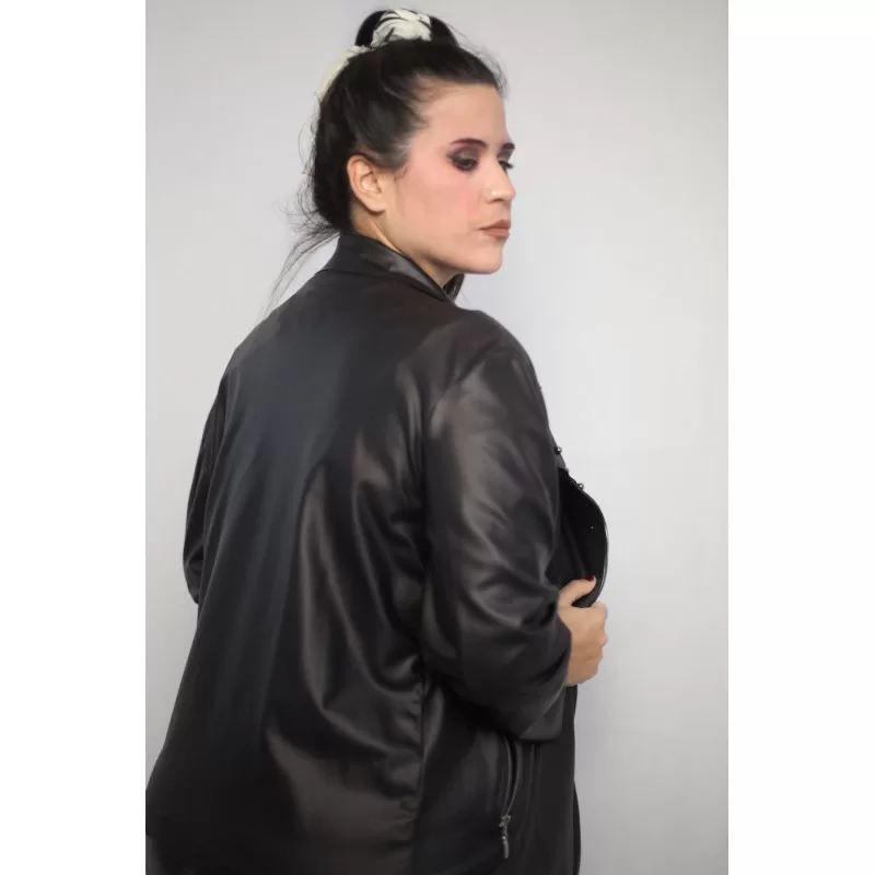 Plus Size Jacket Δερμάτινο - Μαύρο