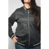 Plus Size Καρό Jacket Bomber - Κυπαρισσί Plus Size Καρό Jacket Bomber - Κυπαρισσί