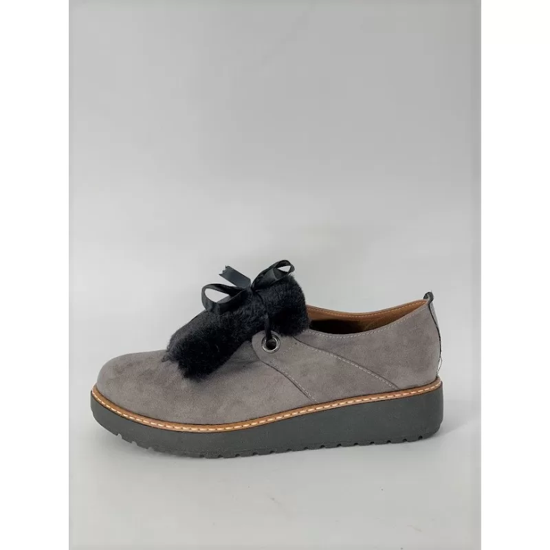 Oxfords Καστόρ Με Γούνα - Γκρι Oxfords Καστόρ Με Γούνα - Γκρι