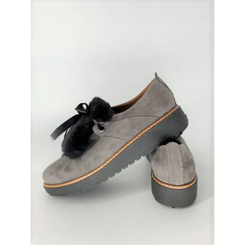 Oxfords Καστόρ Με Γούνα - Γκρι Oxfords Καστόρ Με Γούνα - Γκρι