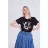 T-Shirt Με Στάμπα - Μαύρο T-Shirt Με Στάμπα - Μαύρο