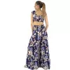 Set Παντελόνα/Crop Top Floral - Μωβ Set Παντελόνα/Crop Top Floral - Μωβ