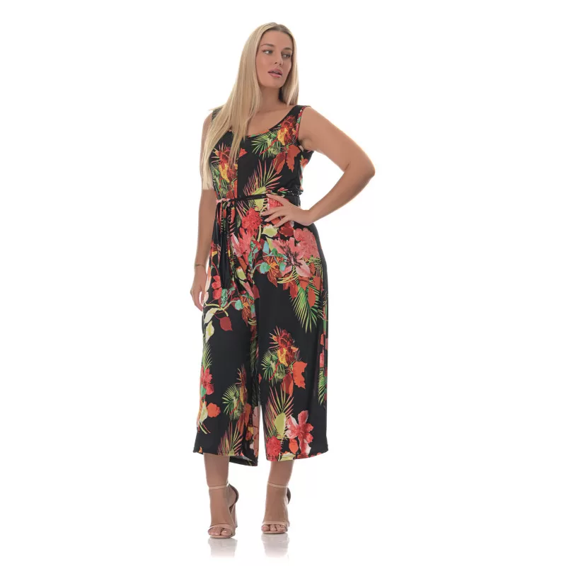 Plus size Tropical ολόσωμη φόρμα – Μαύρη Plus size Tropical ολόσωμη φόρμα – Μαύρη