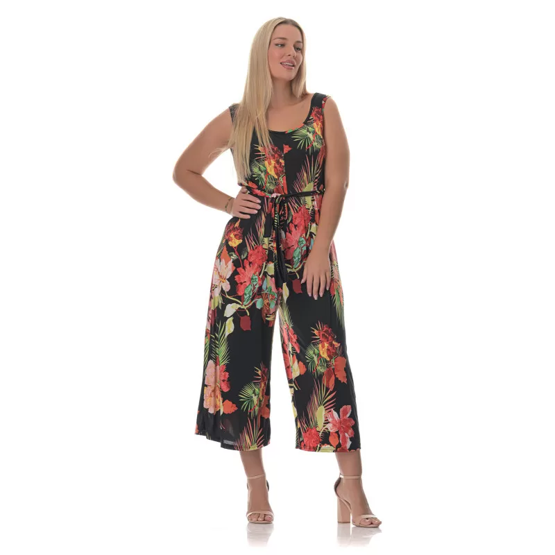 Plus size Tropical ολόσωμη φόρμα – Μαύρη Plus size Tropical ολόσωμη φόρμα – Μαύρη