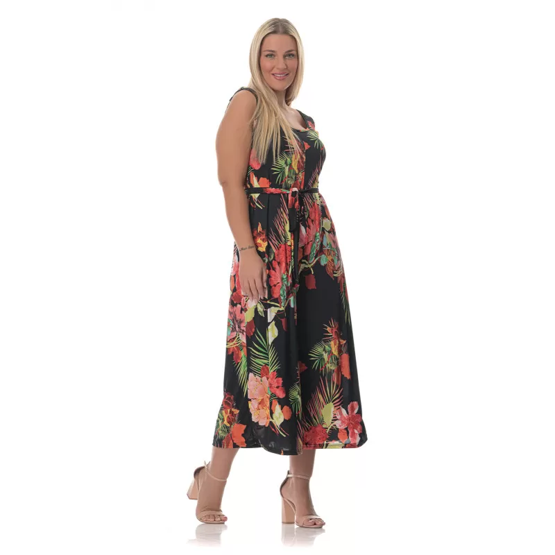 Plus size Tropical ολόσωμη φόρμα – Μαύρη Plus size Tropical ολόσωμη φόρμα – Μαύρη