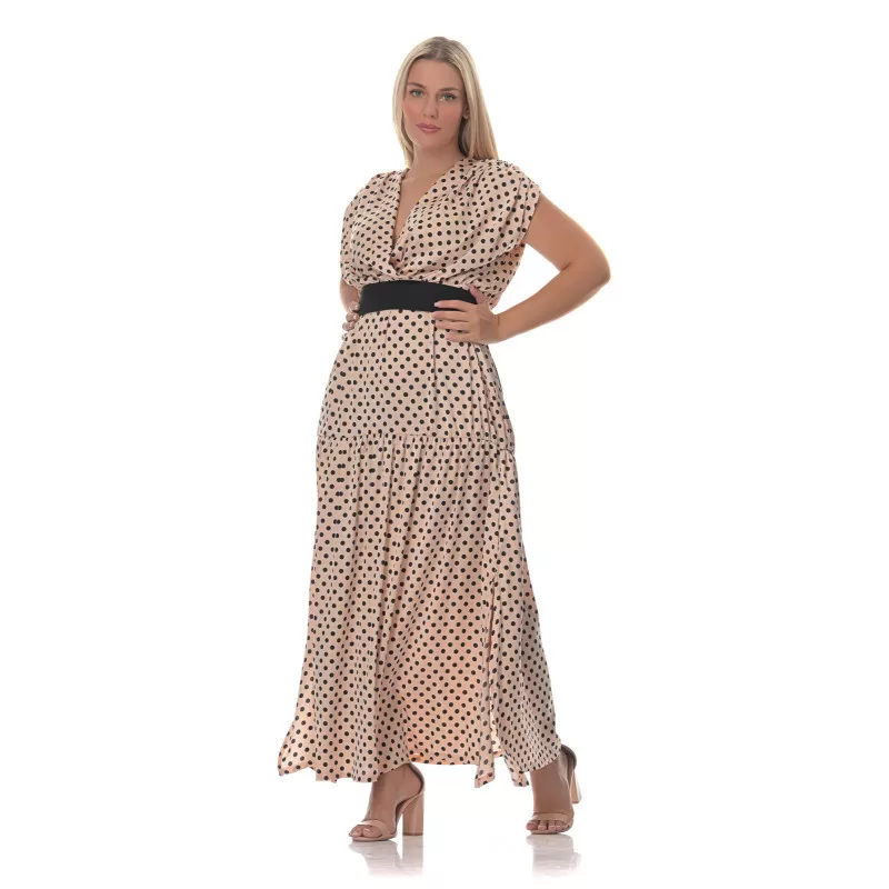 Plus Size Φόρεμα Πουά - Ροζ Plus Size Φόρεμα Πουά - Ροζ