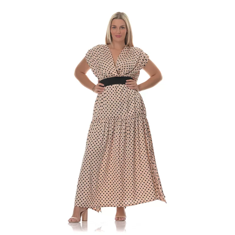 Plus Size Φόρεμα Πουά - Ροζ Plus Size Φόρεμα Πουά - Ροζ