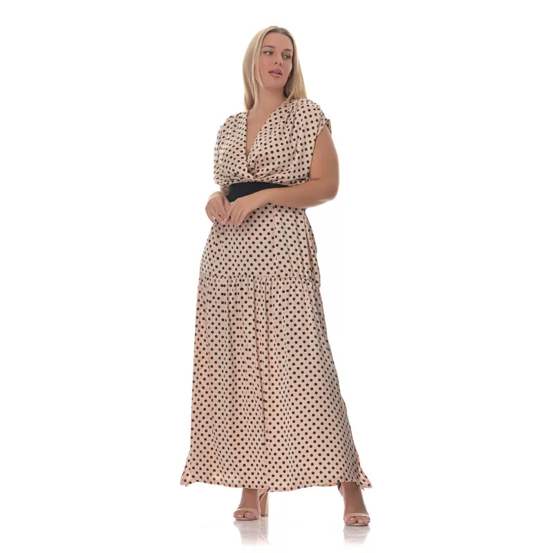 Plus Size Φόρεμα Πουά - Ροζ Plus Size Φόρεμα Πουά - Ροζ