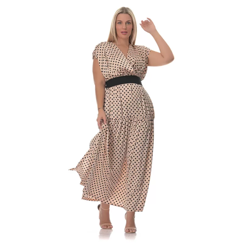 Plus Size Φόρεμα Πουά - Ροζ Plus Size Φόρεμα Πουά - Ροζ