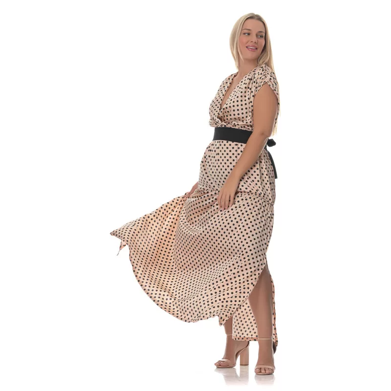 Plus Size Φόρεμα Πουά - Ροζ Plus Size Φόρεμα Πουά - Ροζ