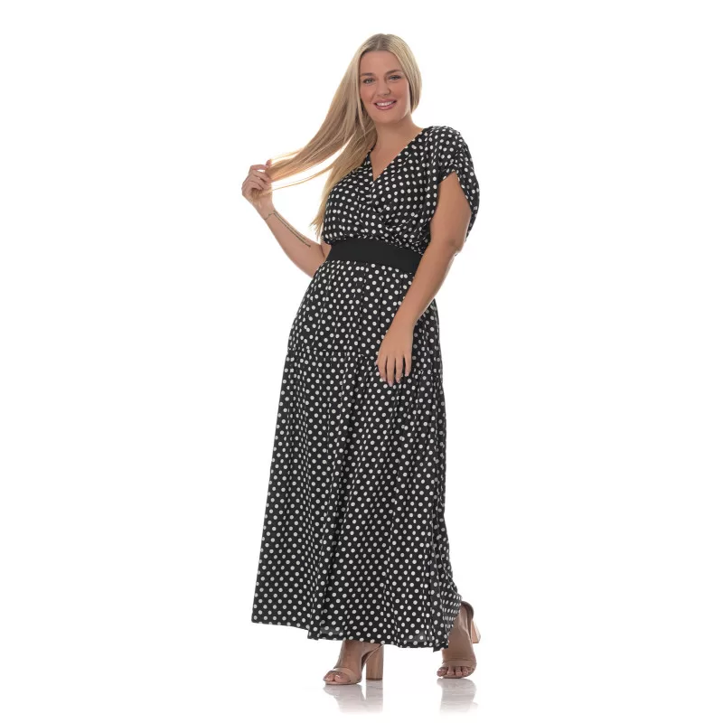 Plus Size Φόρεμα Πουά - Μαύρο Plus Size Φόρεμα Πουά - Μαύρο