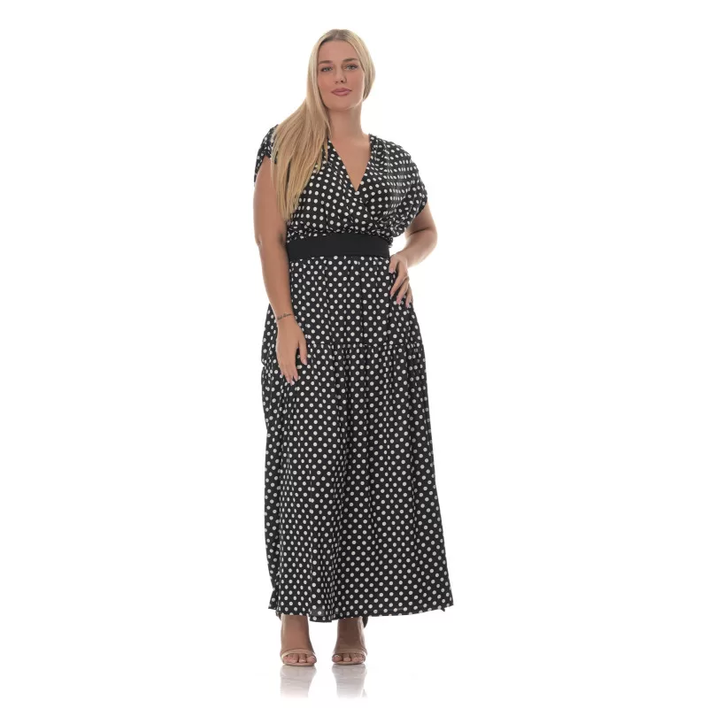 Plus Size Φόρεμα Πουά - Μαύρο Plus Size Φόρεμα Πουά - Μαύρο