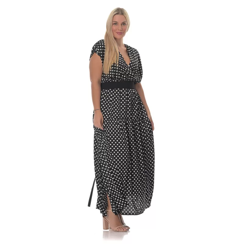 Plus Size Φόρεμα Πουά - Μαύρο Plus Size Φόρεμα Πουά - Μαύρο