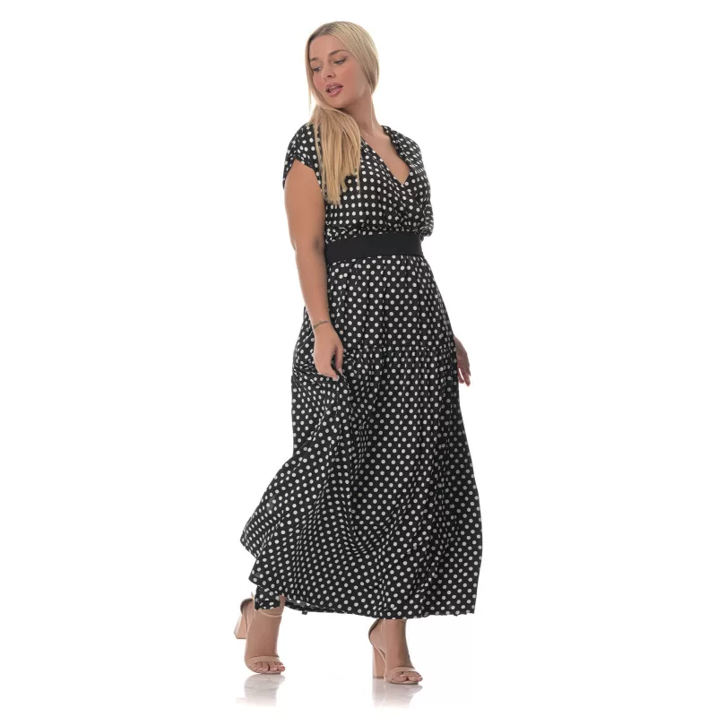 Plus Size Φόρεμα Πουά - Μαύρο Plus Size Φόρεμα Πουά - Μαύρο