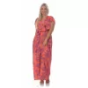 Plus Size Floral Ολόσωμη Φόρμα -Κοραλί Plus Size Floral Ολόσωμη Φόρμα -Κοραλί