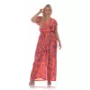 Plus Size Floral Ολόσωμη Φόρμα -Κοραλί Plus Size Floral Ολόσωμη Φόρμα -Κοραλί