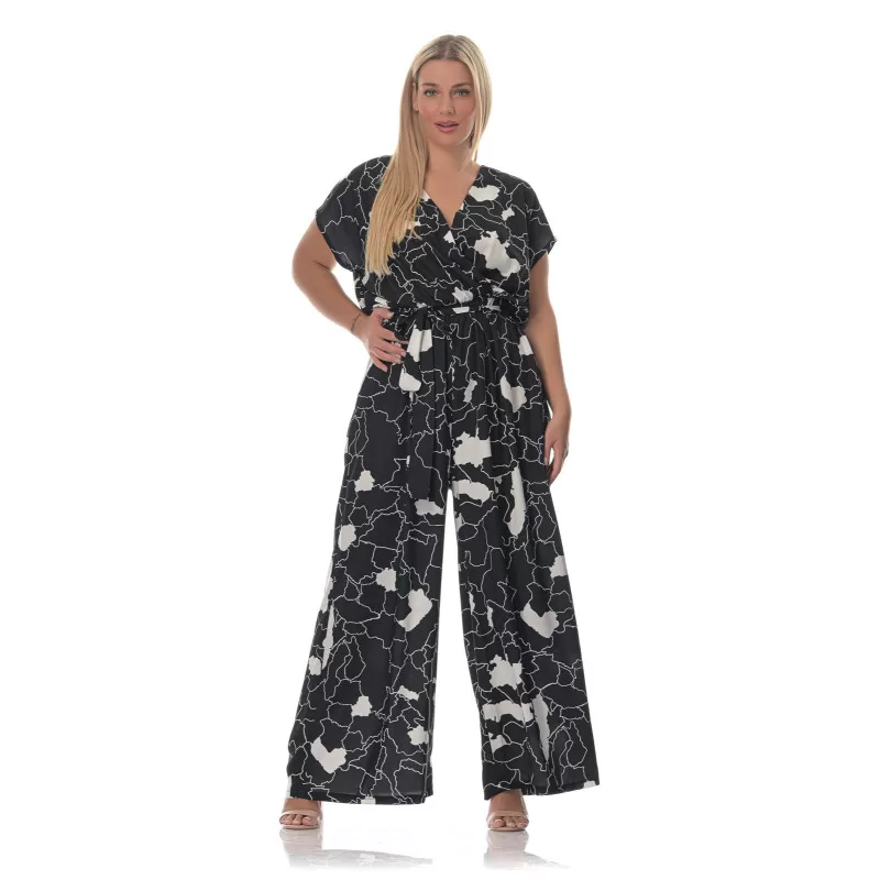 Plus size Εμπριμέ ολόσωμη φόρμα -Μαύρη Plus size Εμπριμέ ολόσωμη φόρμα -Μαύρη