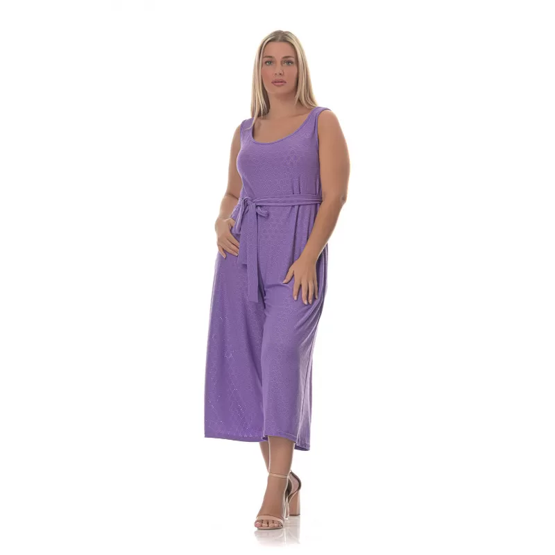Plus Size Ολόσωμη Φόρμα Κεντητή – Mωβ Plus Size Ολόσωμη Φόρμα Κεντητή – Mωβ