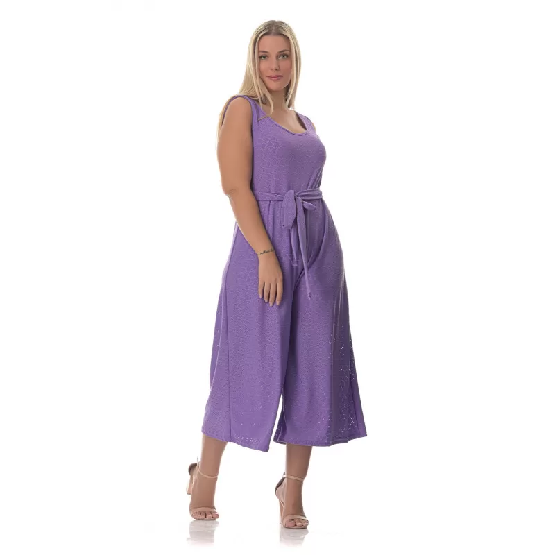 Plus Size Ολόσωμη Φόρμα Κεντητή – Mωβ Plus Size Ολόσωμη Φόρμα Κεντητή – Mωβ