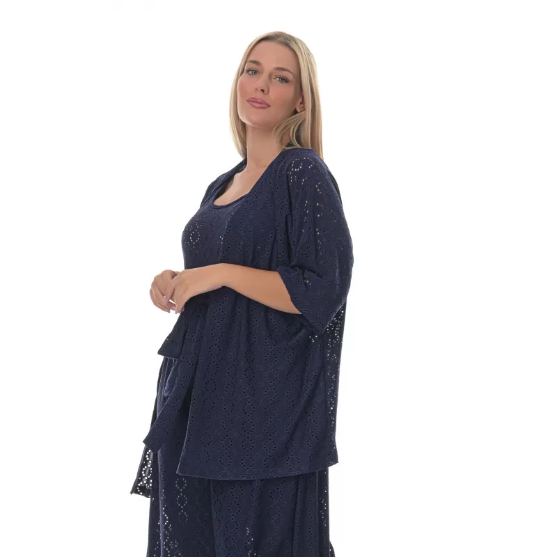Plus Size Κιμονό Κεντητό – Mπλε Plus Size Κιμονό Κεντητό – Mπλε