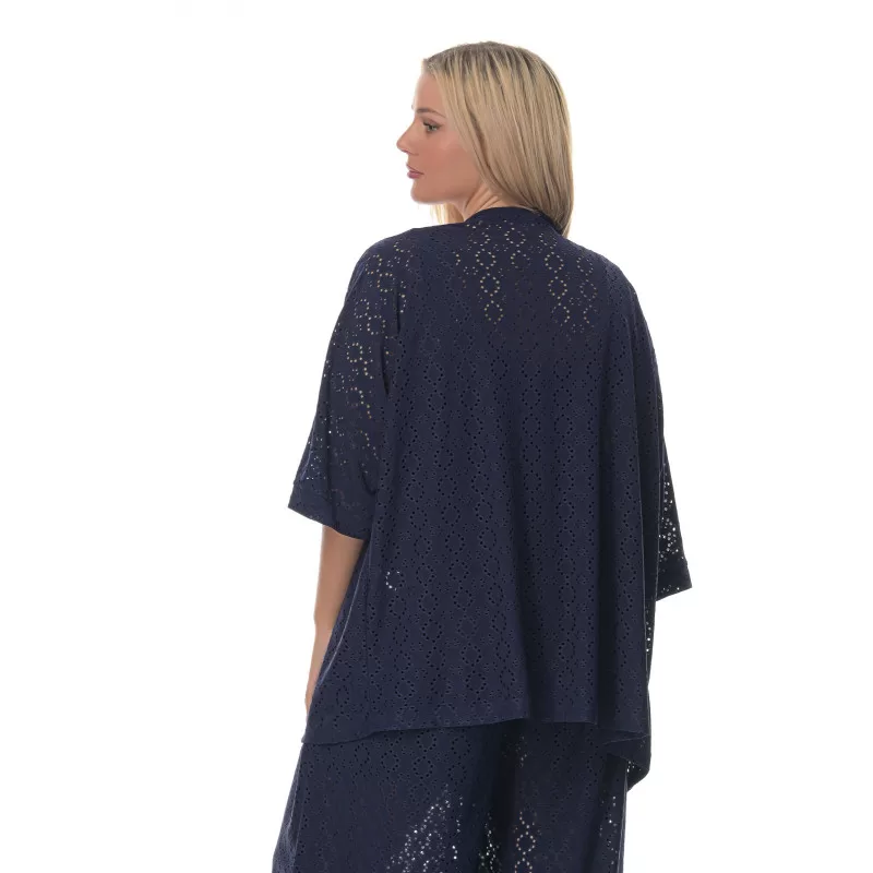 Plus Size Κιμονό Κεντητό – Mπλε Plus Size Κιμονό Κεντητό – Mπλε