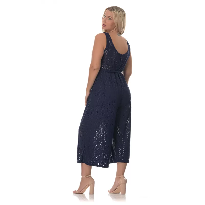 Plus Size Ολόσωμη Φόρμα Κεντητή -Mπλε Plus Size Ολόσωμη Φόρμα Κεντητή -Mπλε